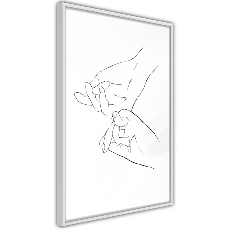Plakat - Złączone dłonie (biały)