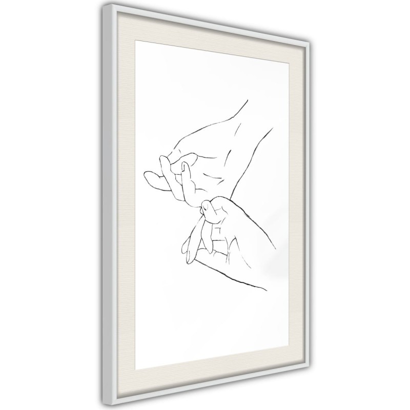 Plakat - Złączone dłonie (biały)