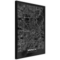 Plakat - Plan miasta: Monachium (ciemny)