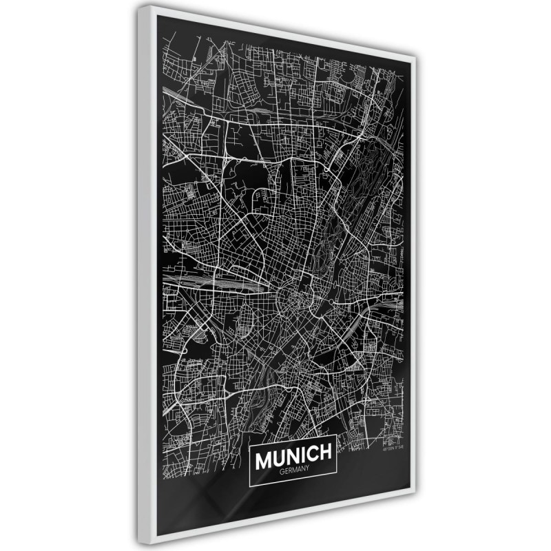 Plakat - Plan miasta: Monachium (ciemny)