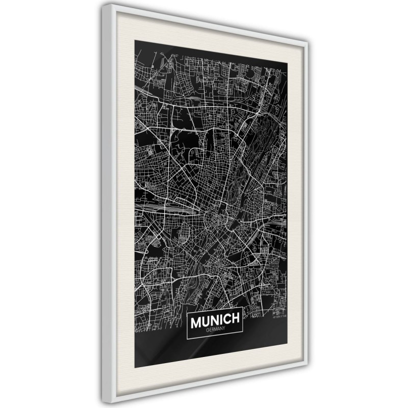 Plakat - Plan miasta: Monachium (ciemny)