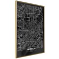 Plakat - Plan miasta: Monachium (ciemny)