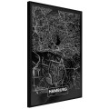 Plakat - Plan miasta: Hamburg (ciemny)