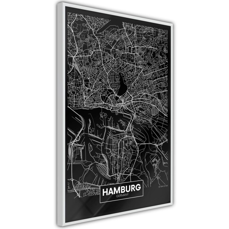 Plakat - Plan miasta: Hamburg (ciemny)