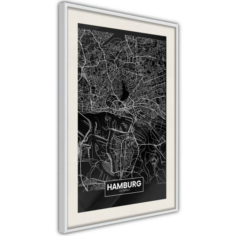 Plakat - Plan miasta: Hamburg (ciemny)