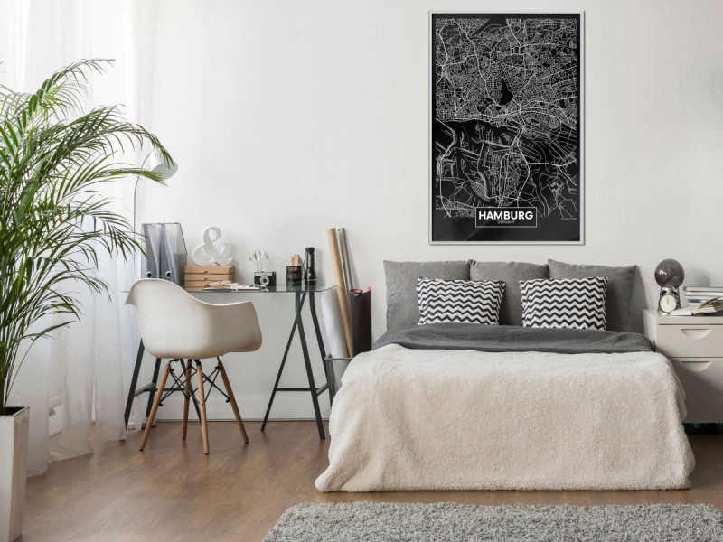 Plakat - Plan miasta: Hamburg (ciemny)