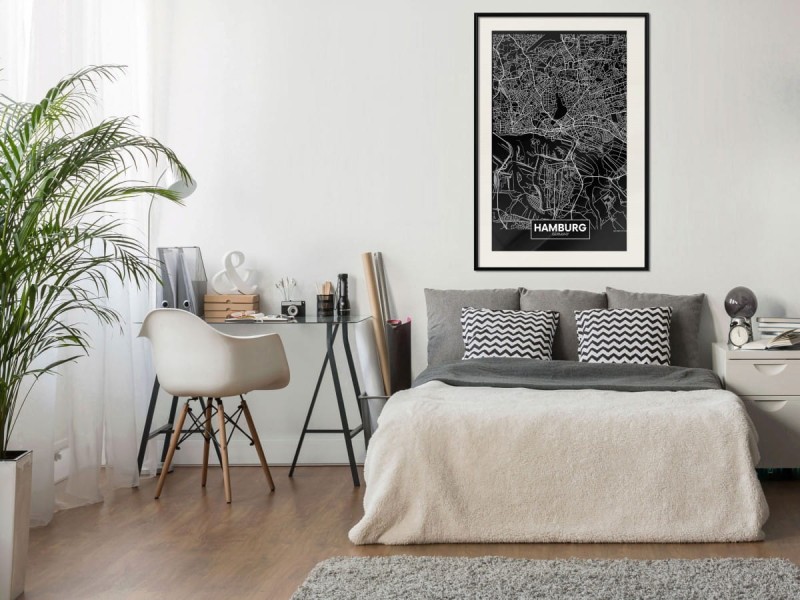 Plakat - Plan miasta: Hamburg (ciemny)
