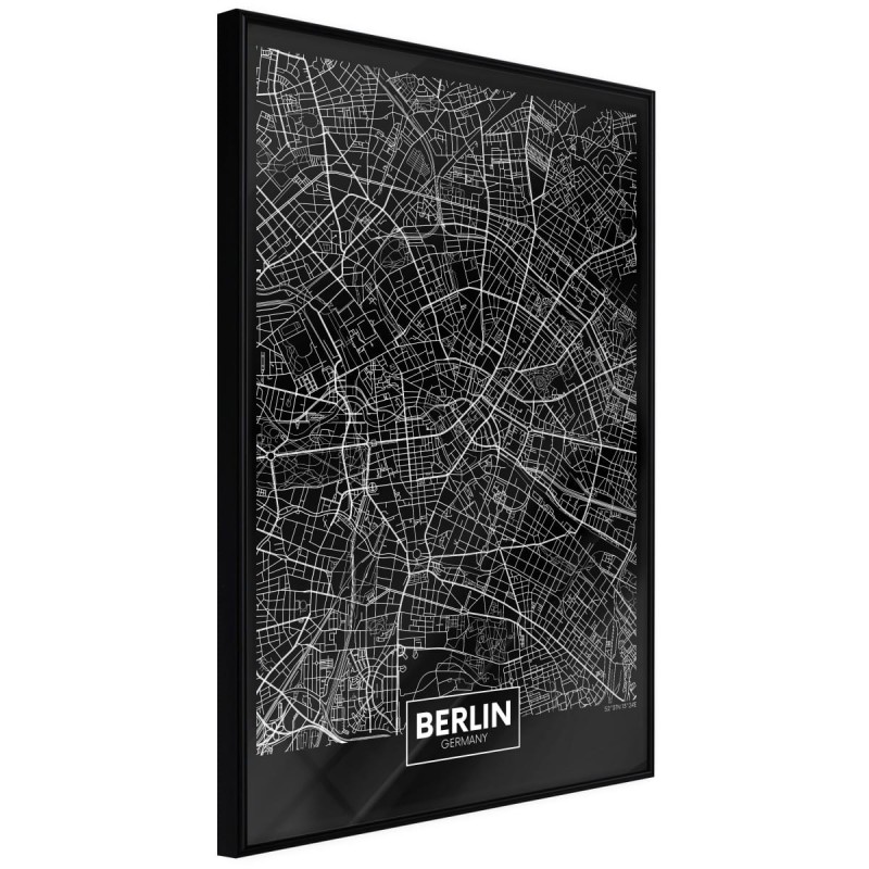 Plakat - Plan miasta: Berlin (ciemny)