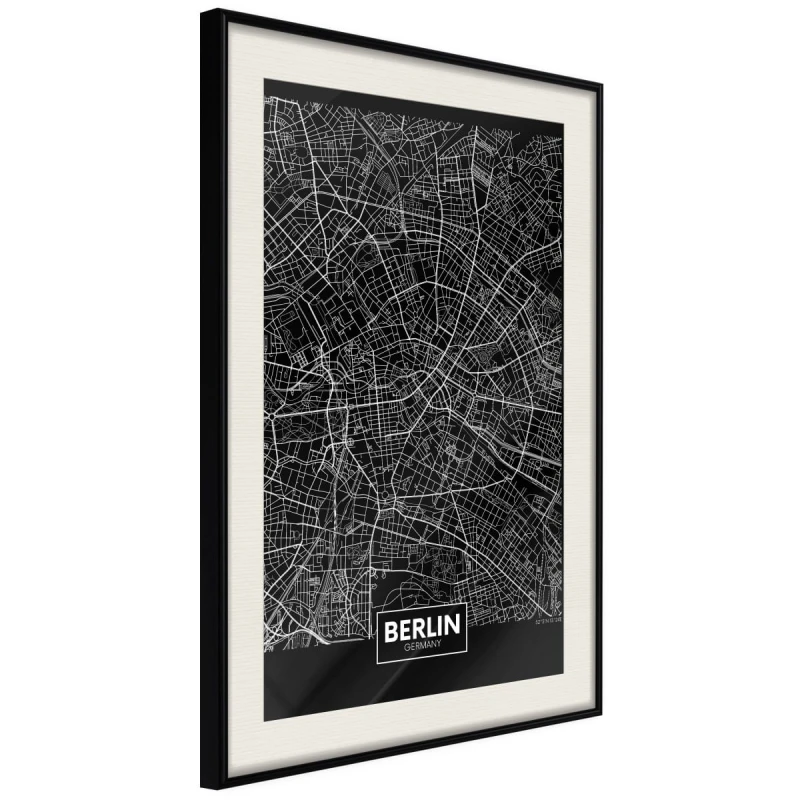 Plakat - Plan miasta: Berlin (ciemny)