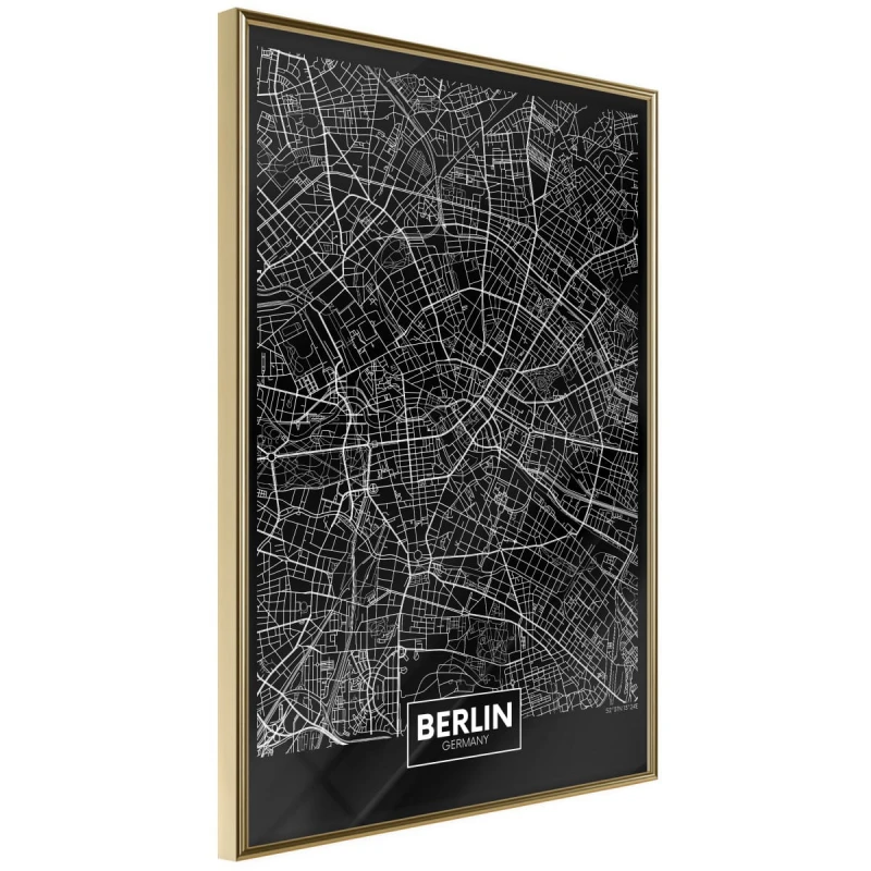 Plakat - Plan miasta: Berlin (ciemny)