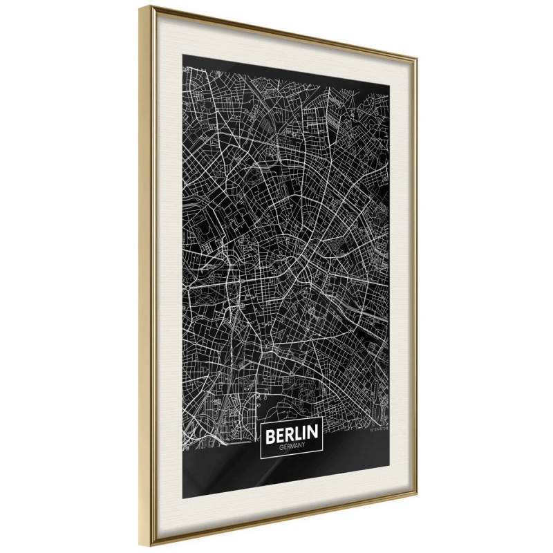 Plakat - Plan miasta: Berlin (ciemny)