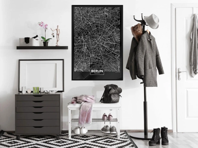 Plakat - Plan miasta: Berlin (ciemny)