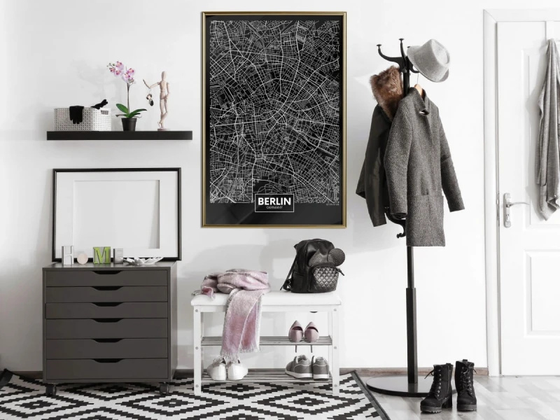 Plakat - Plan miasta: Berlin (ciemny)