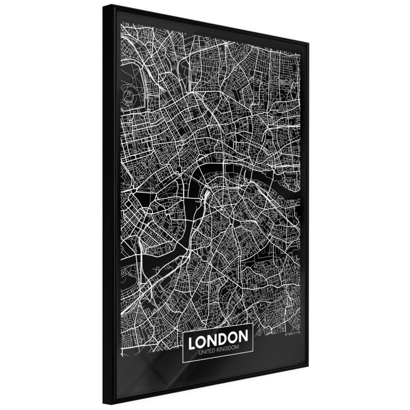 Plakat - Plan miasta: Londyn (ciemny)