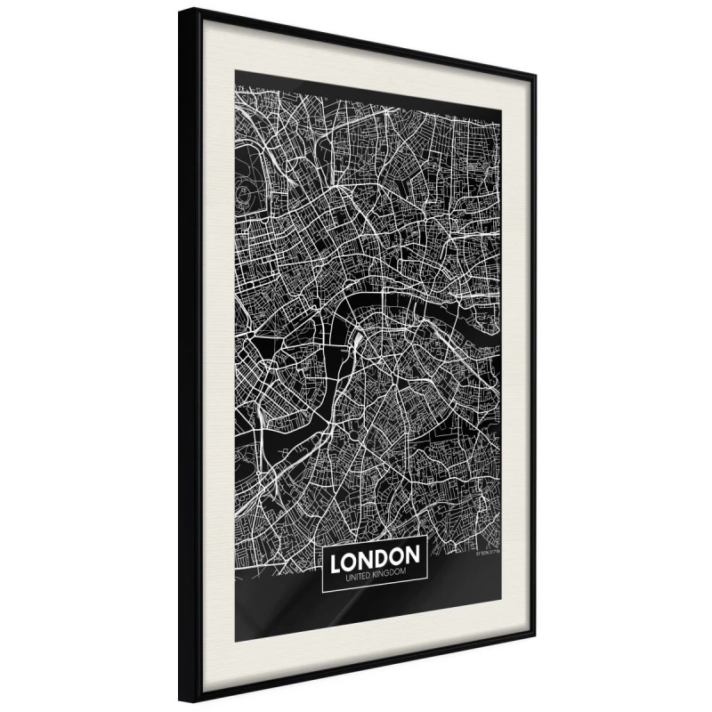 Plakat - Plan miasta: Londyn (ciemny)