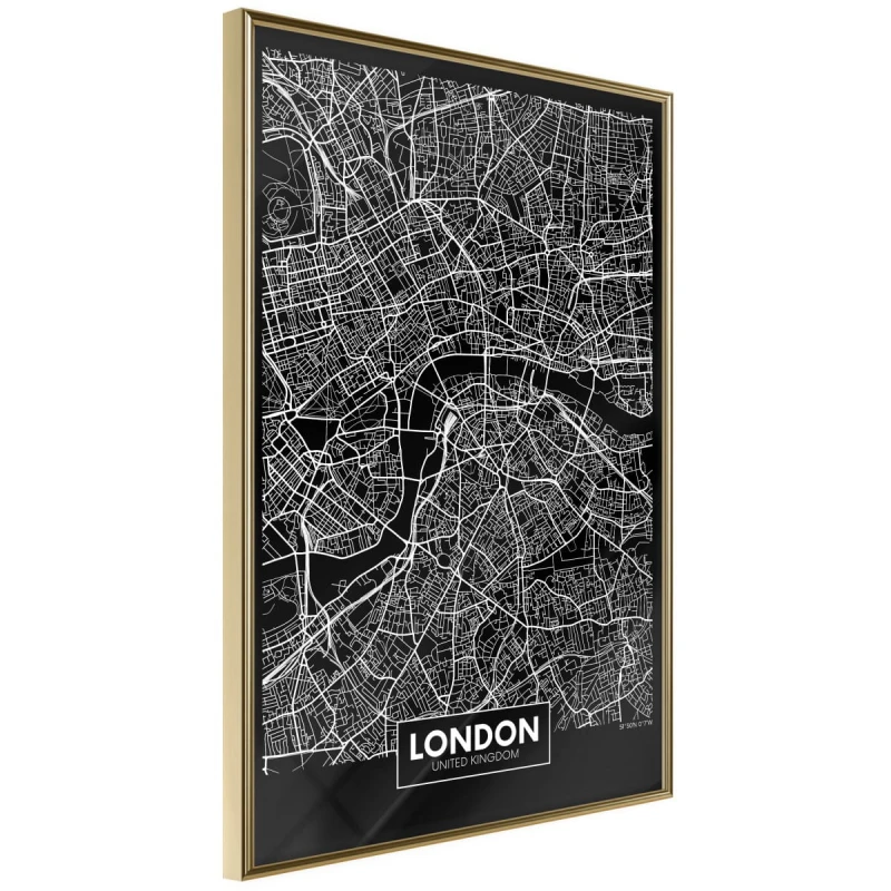 Plakat - Plan miasta: Londyn (ciemny)