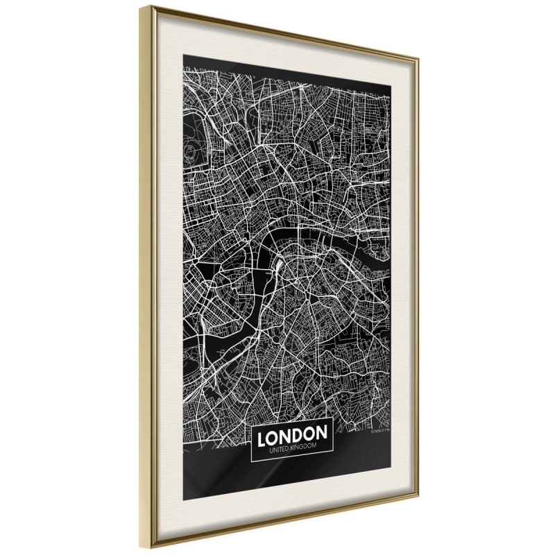 Plakat - Plan miasta: Londyn (ciemny)