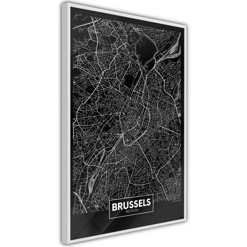 Plakat - Plan miasta: Bruksela (ciemny)