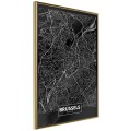 Plakat - Plan miasta: Bruksela (ciemny)