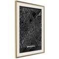 Plakat - Plan miasta: Bruksela (ciemny)