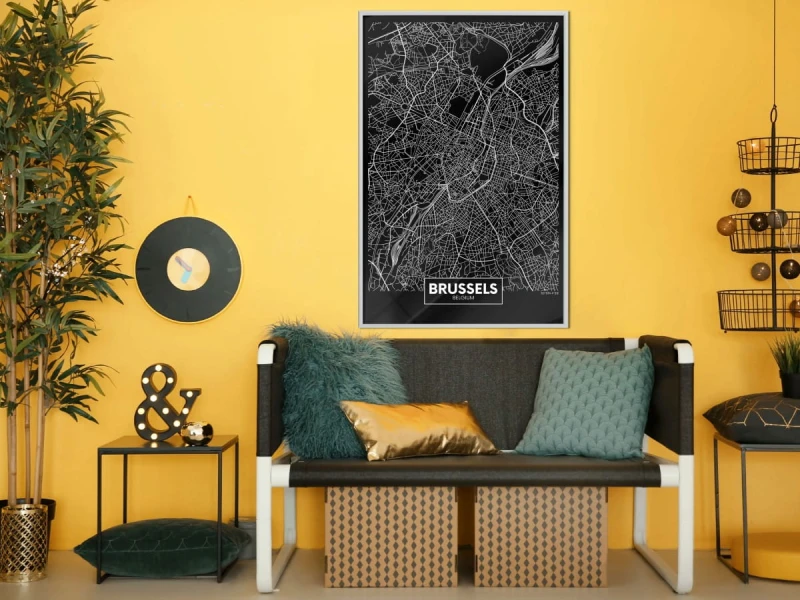Plakat - Plan miasta: Bruksela (ciemny)