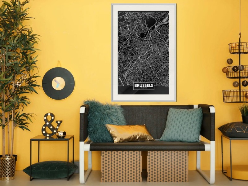 Plakat - Plan miasta: Bruksela (ciemny)