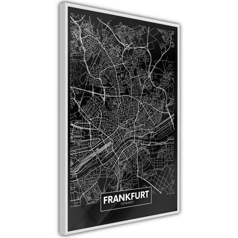 Plakat - Plan miasta: Frankfurt (ciemny)