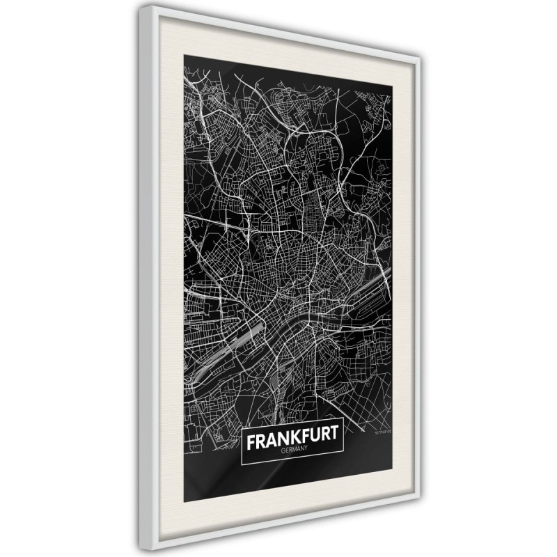 Plakat - Plan miasta: Frankfurt (ciemny)