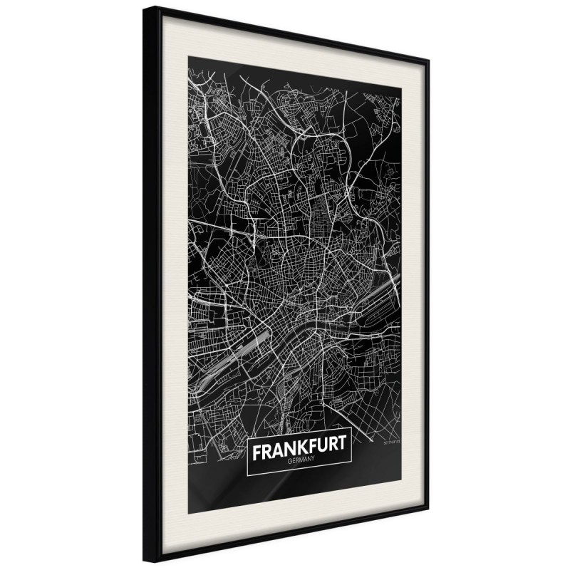 Plakat - Plan miasta: Frankfurt (ciemny)