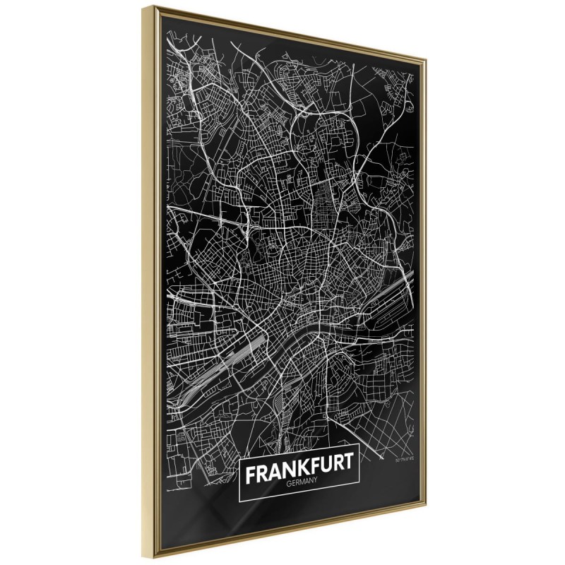Plakat - Plan miasta: Frankfurt (ciemny)