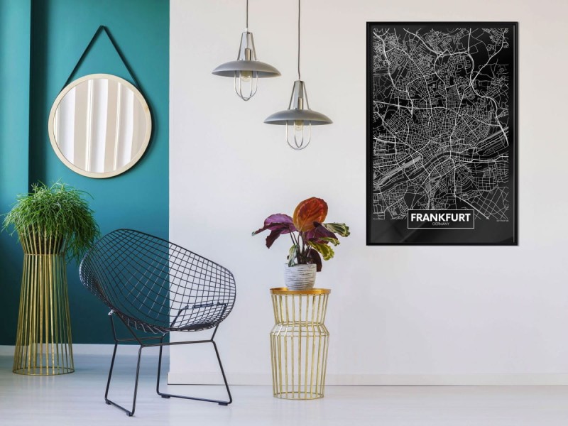 Plakat - Plan miasta: Frankfurt (ciemny)