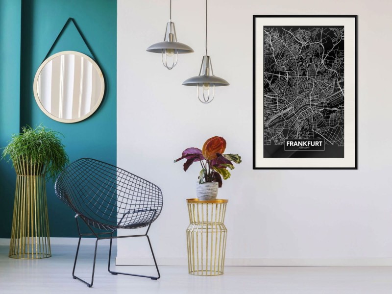 Plakat - Plan miasta: Frankfurt (ciemny)