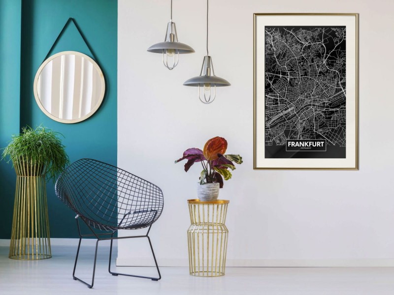 Plakat - Plan miasta: Frankfurt (ciemny)