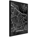 Plakat - Plan miasta: Amsterdam (ciemny)