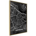Plakat - Plan miasta: Amsterdam (ciemny)