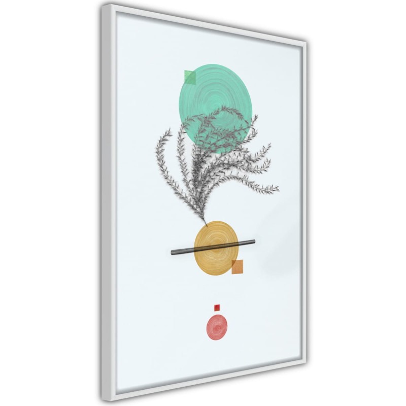 Plakat - Geometryczna instalacja z rośliną