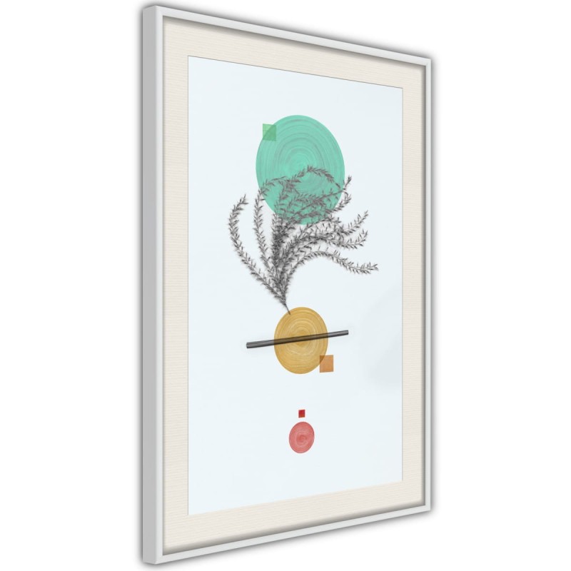 Plakat - Geometryczna instalacja z rośliną