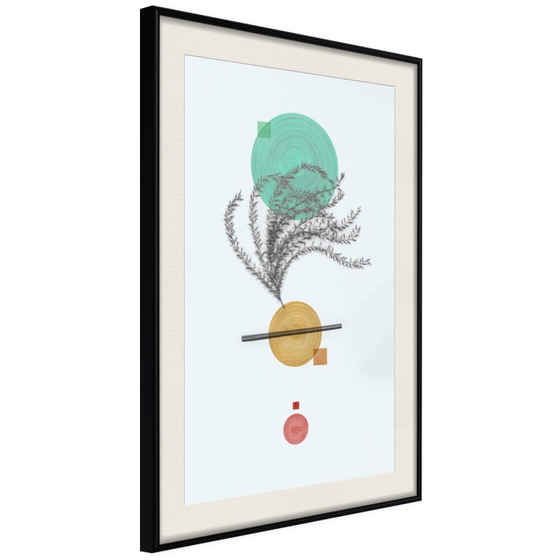 Plakat - Geometryczna instalacja z rośliną