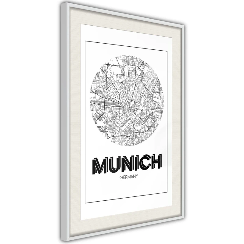 Plakat - Plan miasta: Monachium (okrągły)