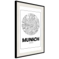 Plakat - Plan miasta: Monachium (okrągły)