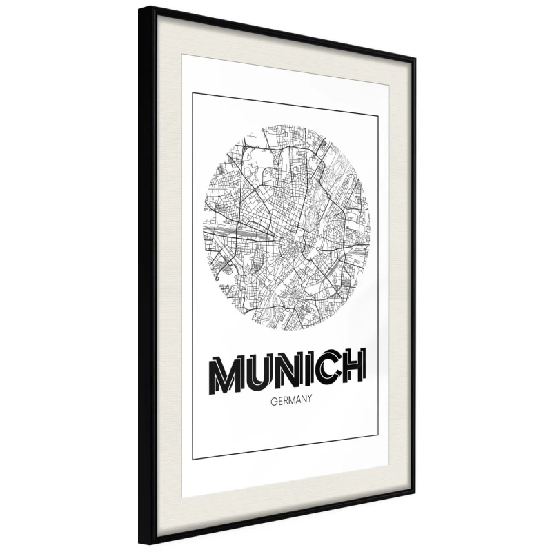 Plakat - Plan miasta: Monachium (okrągły)