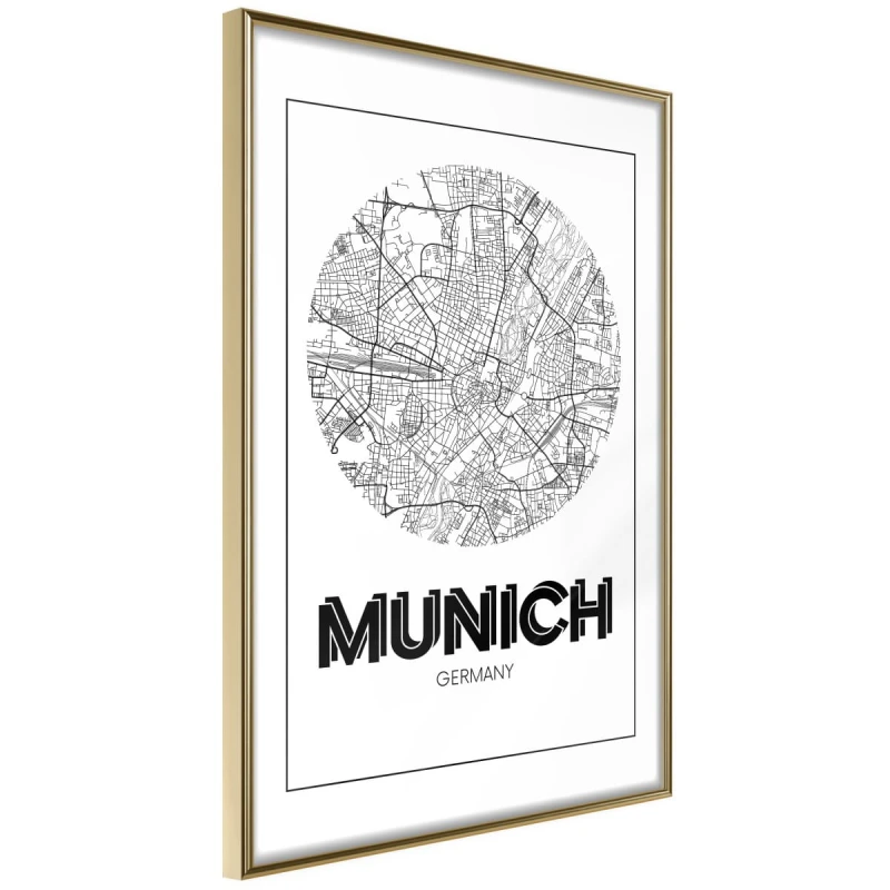 Plakat - Plan miasta: Monachium (okrągły)