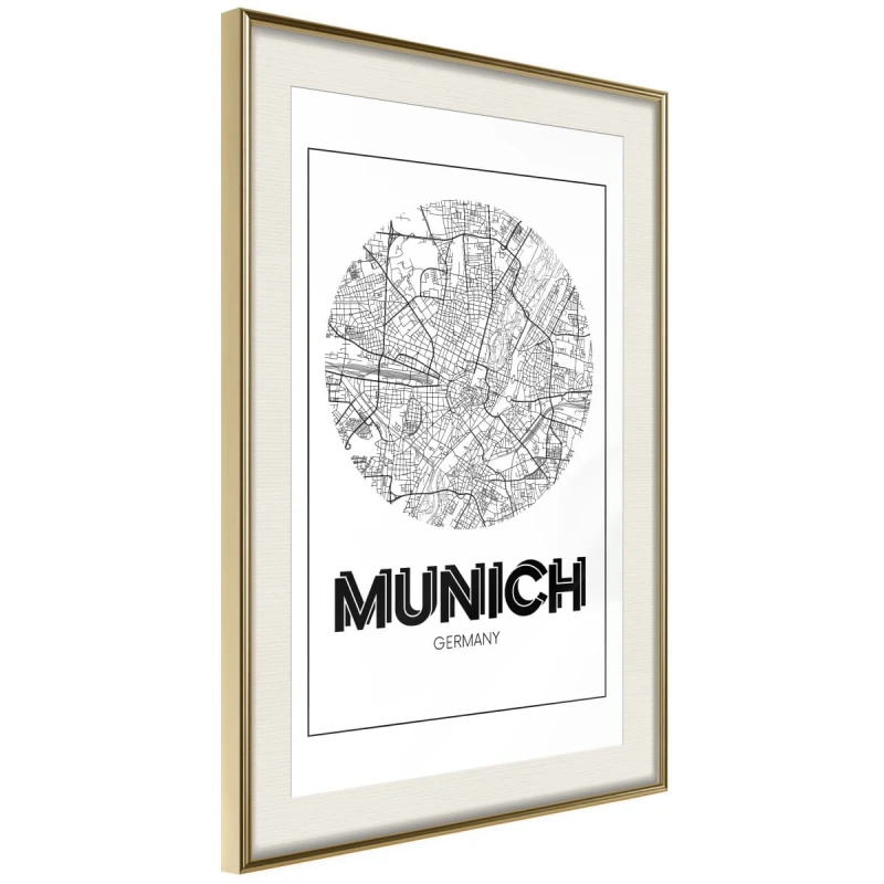 Plakat - Plan miasta: Monachium (okrągły)
