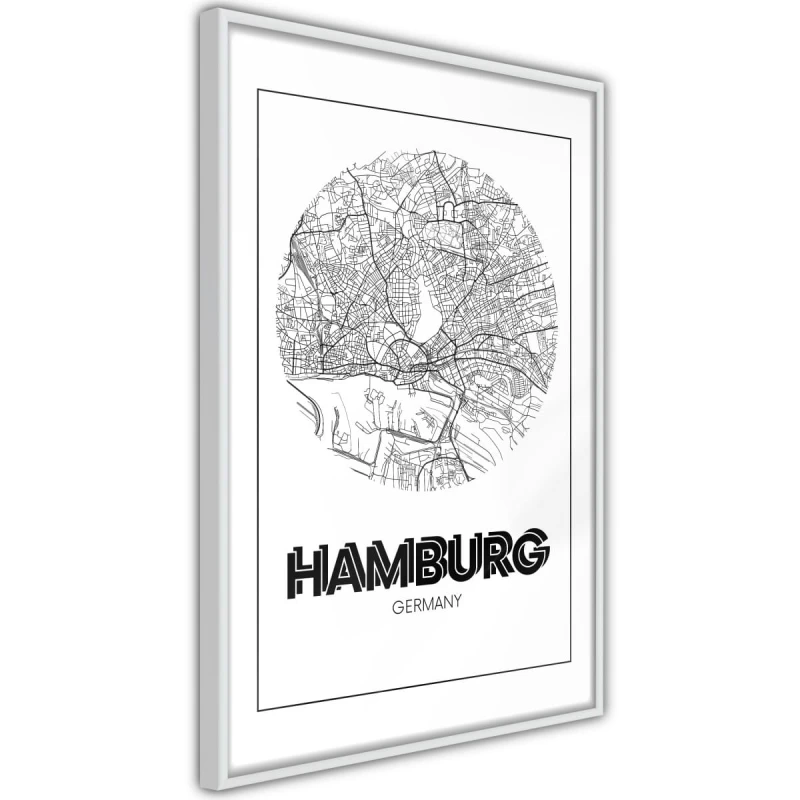 Plakat - Plan miasta: Hamburg (okrągły)