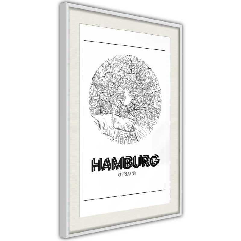 Plakat - Plan miasta: Hamburg (okrągły)
