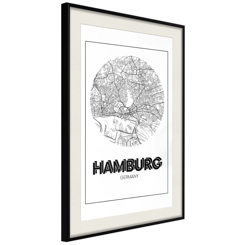 Plakat - Plan miasta: Hamburg (okrągły)