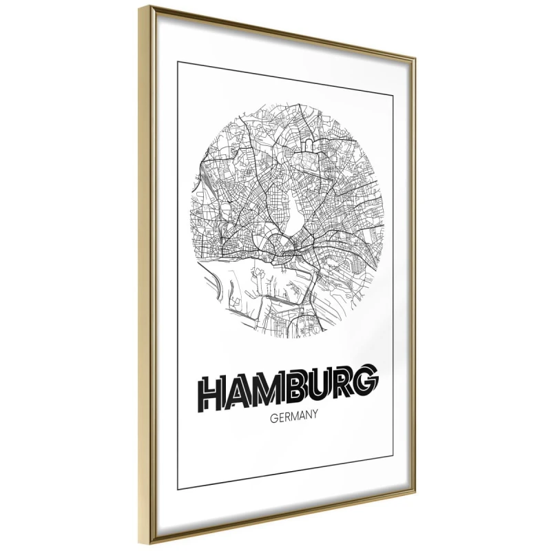 Plakat - Plan miasta: Hamburg (okrągły)