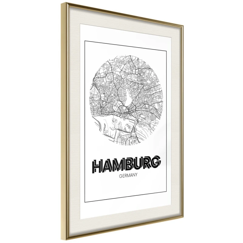 Plakat - Plan miasta: Hamburg (okrągły)