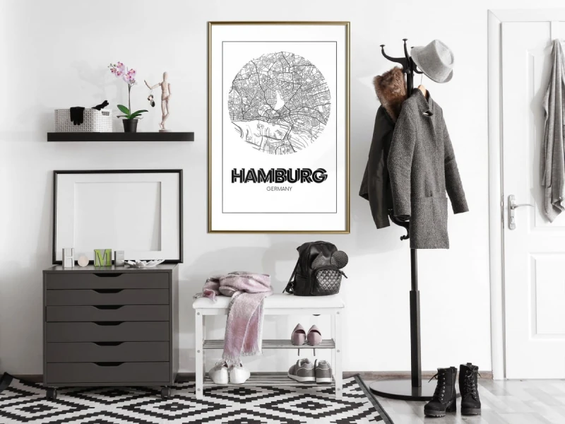 Plakat - Plan miasta: Hamburg (okrągły)