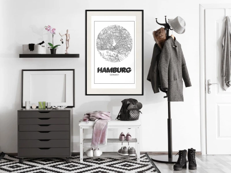 Plakat - Plan miasta: Hamburg (okrągły)